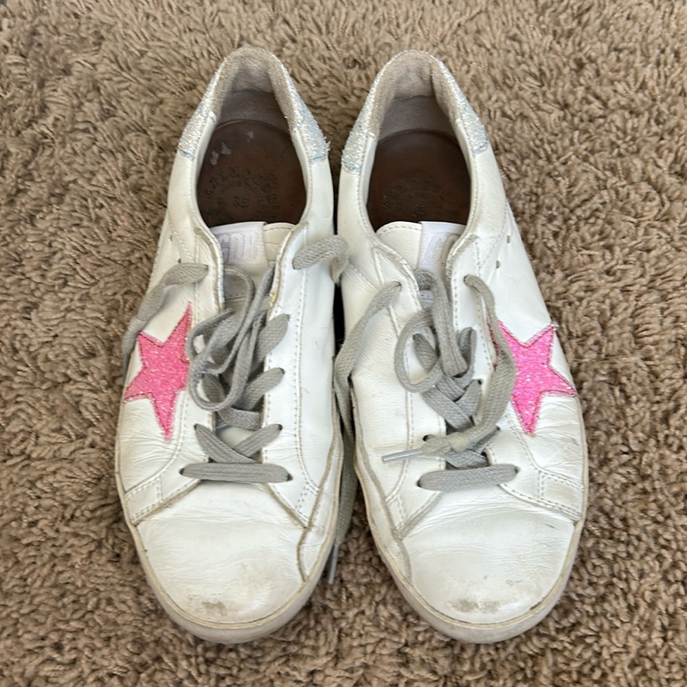 Golden Goose Superstar Glitter Star Leather Trainers Pink - 35EU